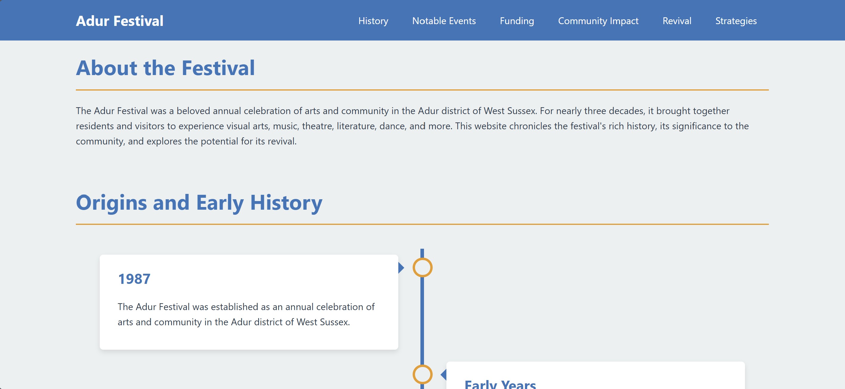Screenshot of Adur Festival project