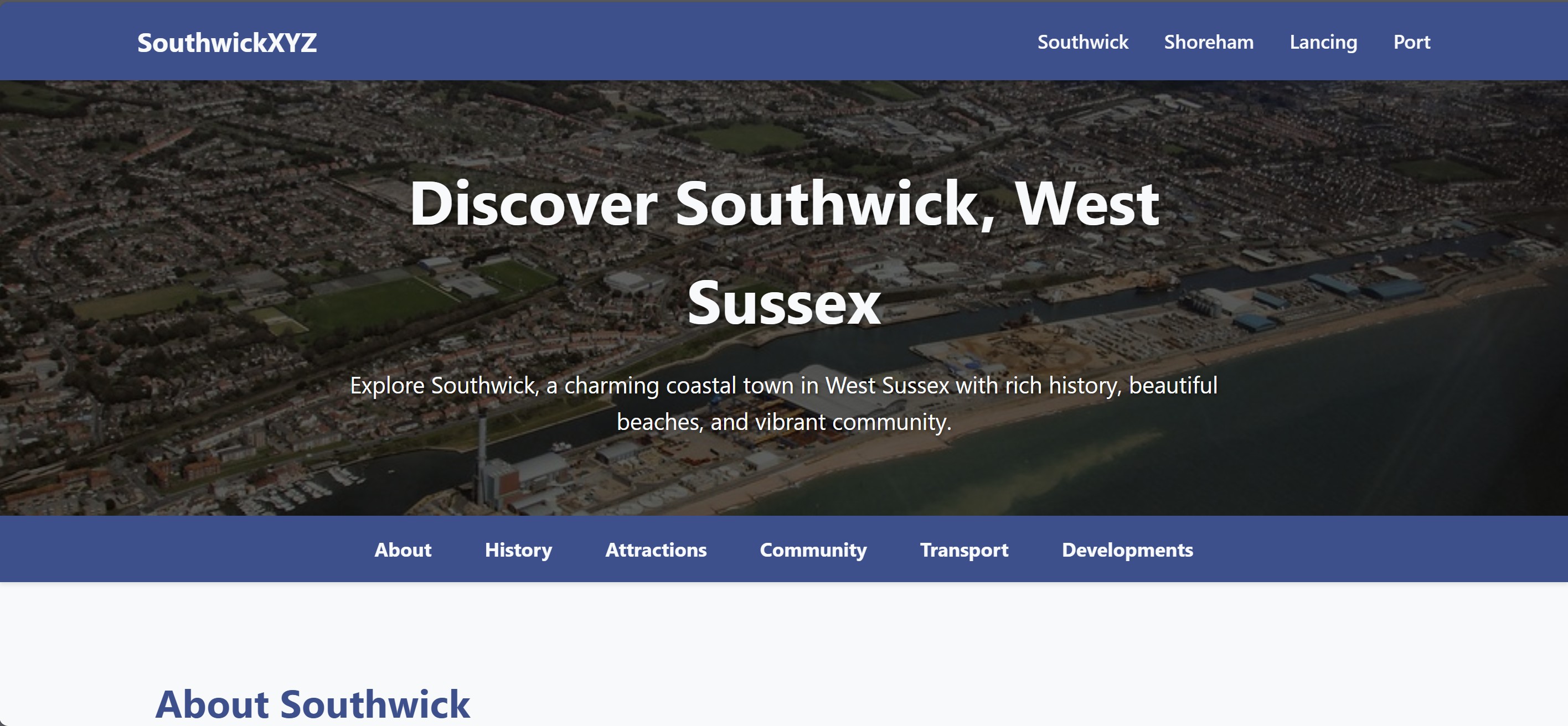 Screenshot of Southwick Community project