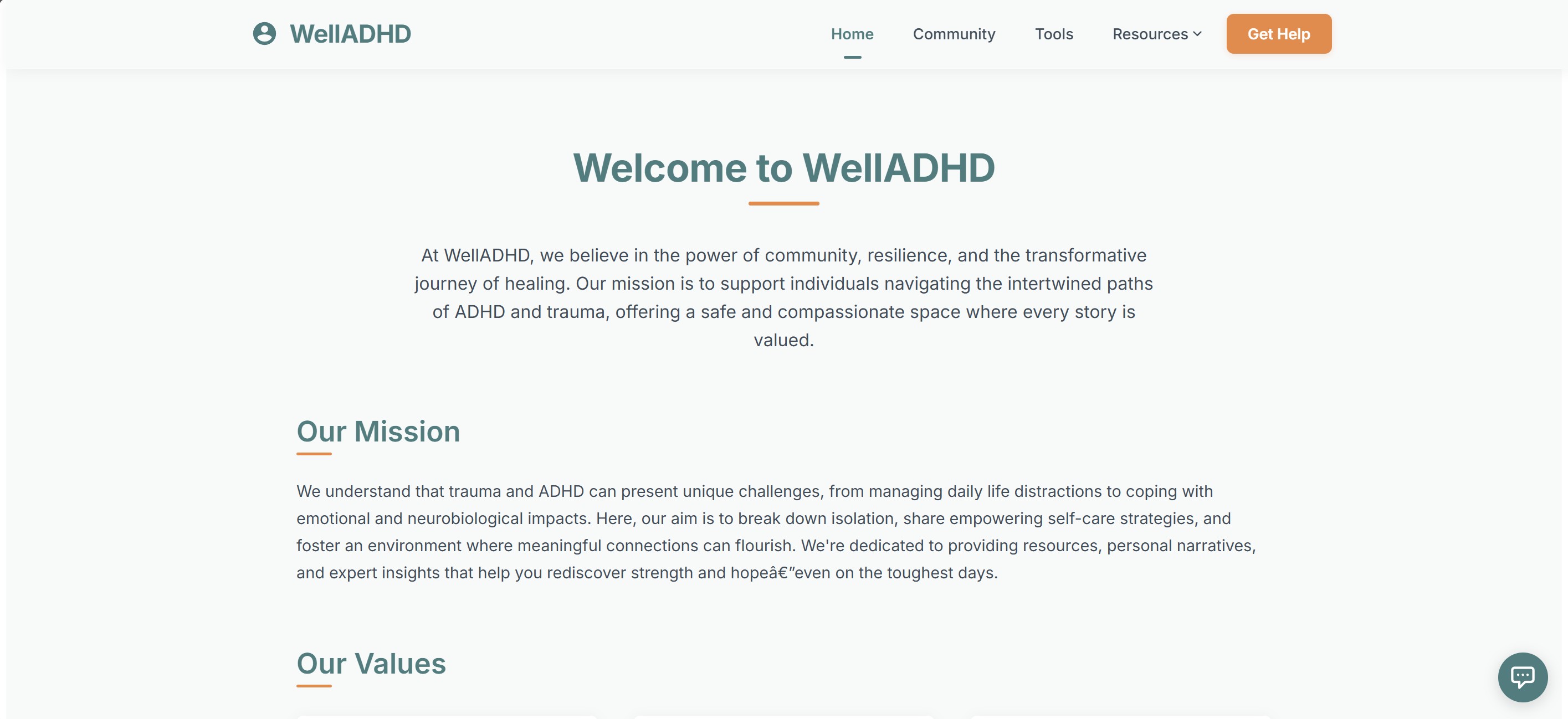 Screenshot of Well ADHD project